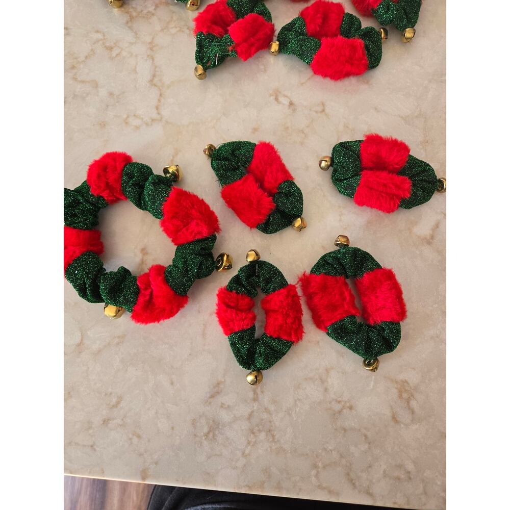 Dog Christmas Collar and Leg Bands Small Dog Red Green Bells Pet Accessories